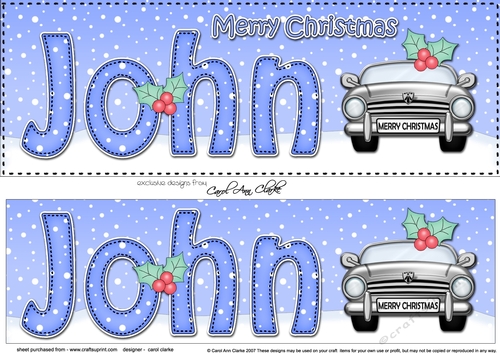 Large DL Merry Christmas JOHN 3D decoupage 