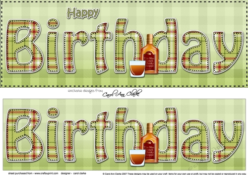 Large DL HAPPY BIRTHDAY 3D decoupage
