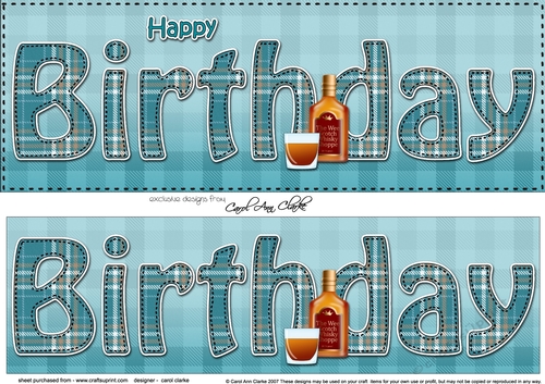 Large DL HAPPY BIRTHDAY 3D decoupage