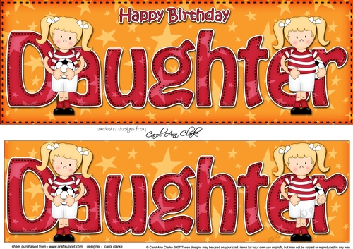 Large DL Happy Birthday DAUGHTER 3D decoupage