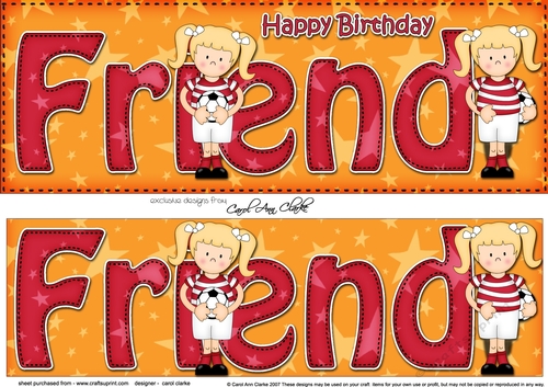 Large DL Happy Birthday FRIEND 3D decoupage