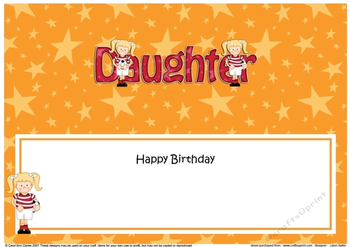 Large DL Happy Birthday DAUGHTER insert