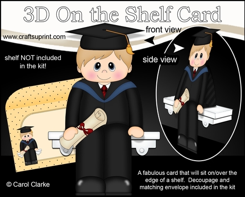 3D On the Shelf Card Kit -  Little Graduate Devin