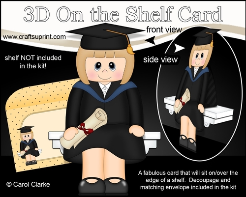 3D On the Shelf Card Kit -  Little Graduate Ariana