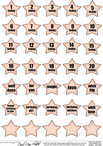 3D Greetings Sentiment Star Decoupage Sheet