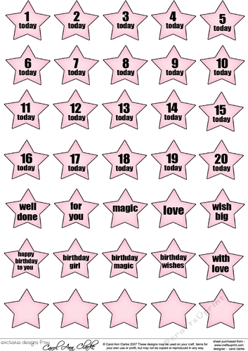 3D Greetings Sentiment Star Decoupage Sheet