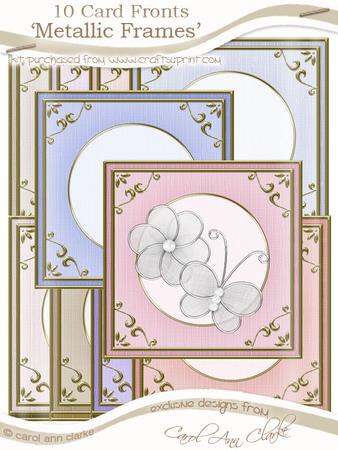 Square 'gold Metallic Frame' Card Fronts Kit