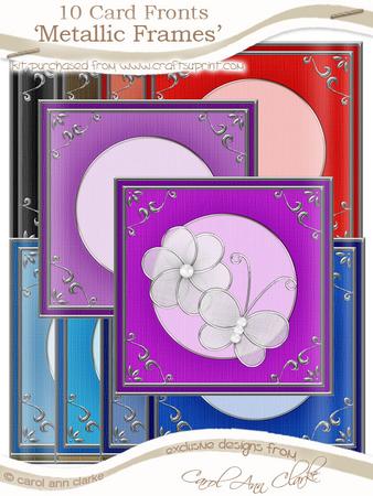 Square 'silver Metallic Frame' Card Fronts Kit