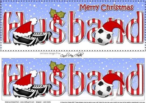 Large DL Merry Christmas HUSBAND 3D decoupage 