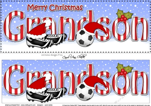 Large DL Merry Christmas GRANDSON 3D decoupage 