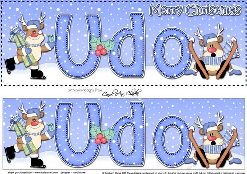 Large DL Merry Christmas UDO 3D decoupage 