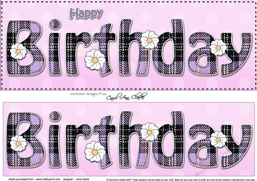 Large DL HAPPY BIRTHDAY 3D decoupage