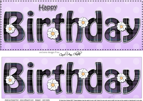 Large DL HAPPY BIRTHDAY 3D decoupage