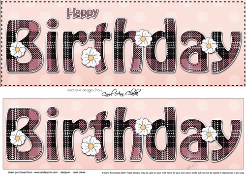 Large DL HAPPY BIRTHDAY 3D decoupage
