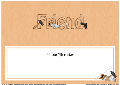 Large DL Happy Birthday FRIEND insert