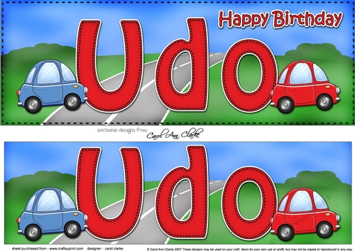 Large DL Happy Birthday UDO 3D decoupage