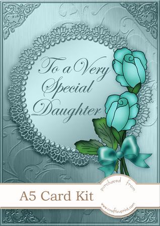 A5 Roses and Metallic Lace Kit with 3D Decoupage