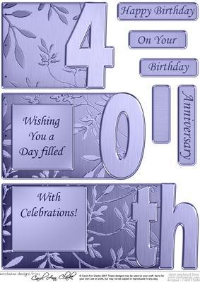 40th Elegant Metallic Book Sheet