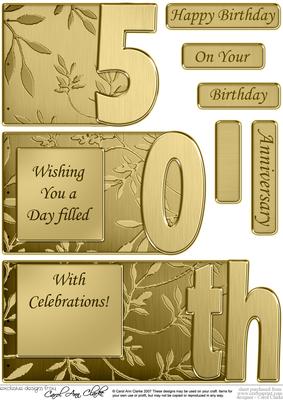 50th Elegant Metallic Book Sheet