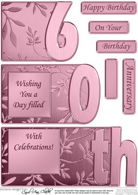 60th Elegant Metallic Book Sheet