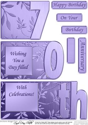 70th Elegant Metallic Book Sheet