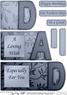 Dad Elegant Metallic Book Sheet