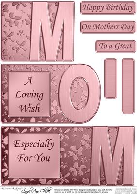 Mom Elegant Metallic Book Sheet