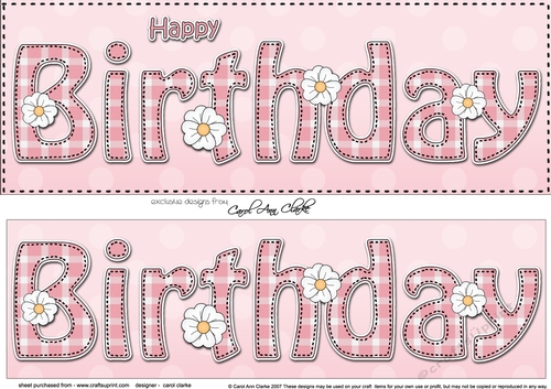 Large DL HAPPY BIRTHDAY 3D decoupage