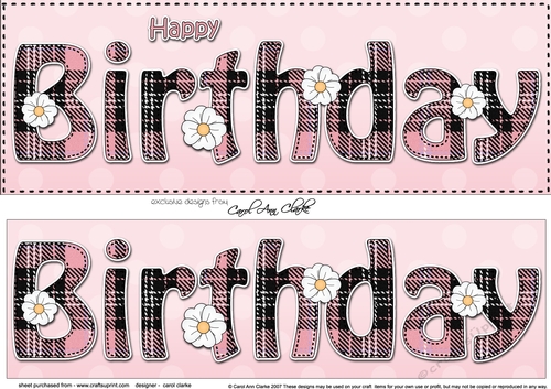 Large DL HAPPY BIRTHDAY 3D decoupage