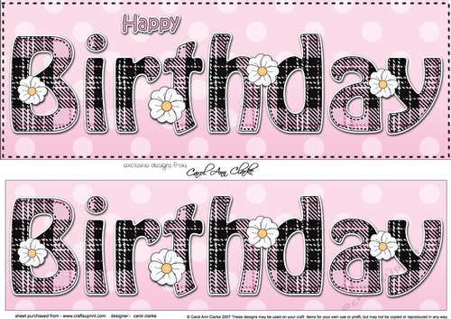 Large DL HAPPY BIRTHDAY 3D decoupage