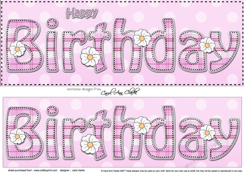 Large DL HAPPY BIRTHDAY 3D decoupage