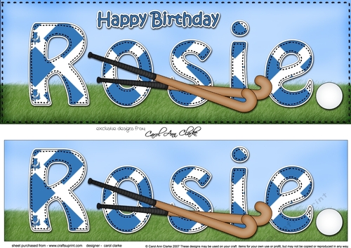 Large DL Happy Birthday ROSIE 3D decoupage