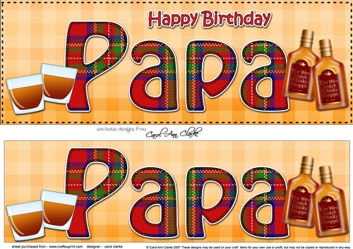 Large DL Happy Birthday PAPA 3D decoupage