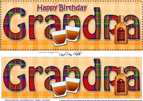 Large DL Happy Birthday GRANDPA 3D decoupage