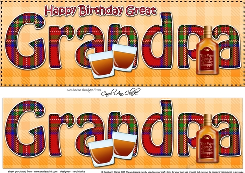 Large DL Happy Birthday GREAT GRANDPA 3D decoupage