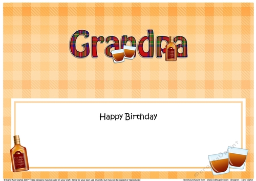 Large DL Happy Birthday GRANDPA insert