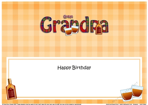 Large DL Happy Birthday GREAT GRANDPA insert