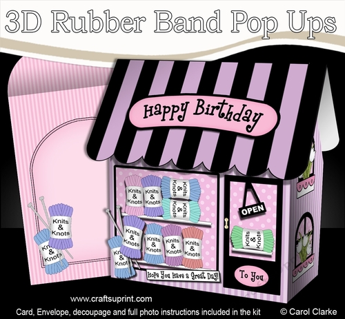 3D Shoppe Pop Up Rubber Band Card Kit  -  The Knits n Knots Knitting Shop