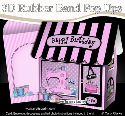 3D Shoppe Pop Up Rubber Band Card Kit  -  The Cute as a Button Sewing Shop