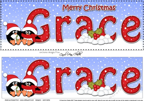 Large DL Merry Christmas GRACE 3D decoupage 