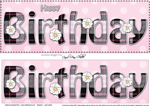 Large DL HAPPY BIRTHDAY 3D decoupage