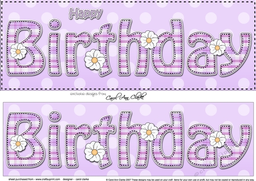 Large DL HAPPY BIRTHDAY 3D decoupage