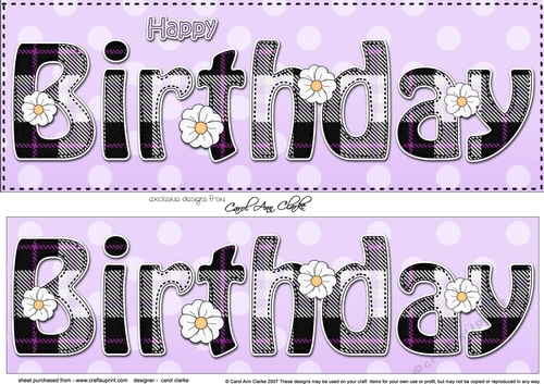 Large DL HAPPY BIRTHDAY 3D decoupage