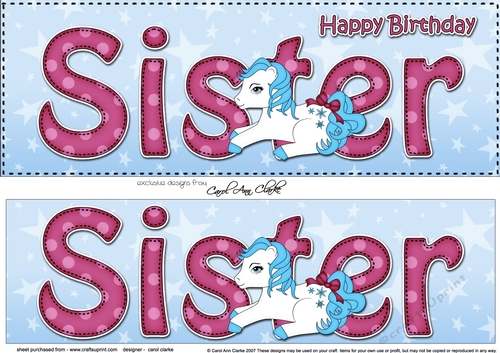Large DL Happy Birthday SISTER 3D decoupage