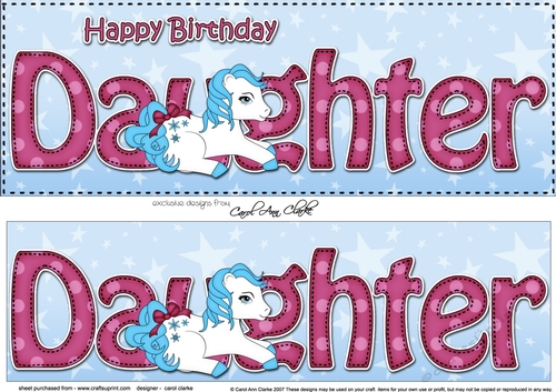 Large DL Happy Birthday DAUGHTER 3D decoupage