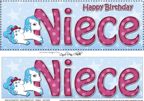 Large DL Happy Birthday NIECE 3D decoupage