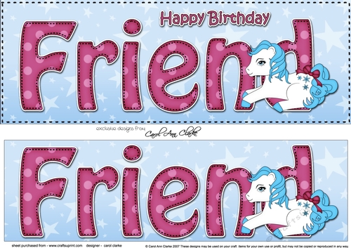 Large DL Happy Birthday FRIENDS 3D decoupage
