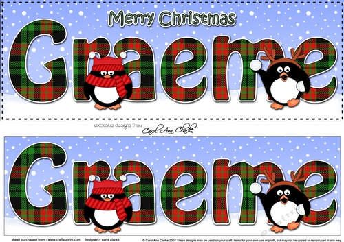 Large DL Merry Christmas GRAEME 3D decoupage 