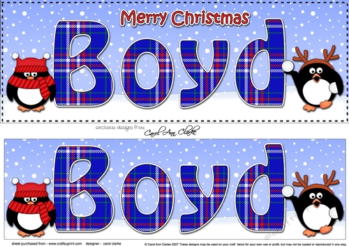 Large DL Merry Christmas BOYD 3D decoupage 