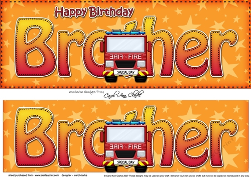 Large DL Happy Birthday BROTHER 3D decoupage